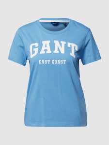Niebieski t-shirt Gant w młodzieżowym stylu z krótkim rękawem