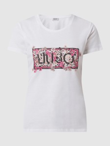 T-shirt Liu-Jo w młodzieżowym stylu z bawełny z okrągłym dekoltem