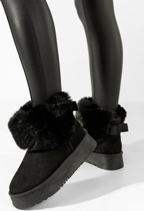 Czarne śniegowce Zapatos z płaską podeszwą