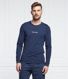 Niebieska koszulka z długim rękawem Calvin Klein Underwear