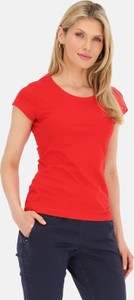 Czerwony t-shirt L’AF z krótkim rękawem z wełny z okrągłym dekoltem