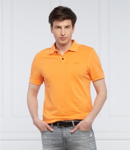 Pomarańczowy t-shirt Hugo Boss z krótkim rękawem