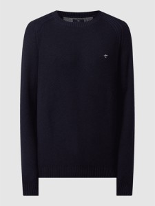 Granatowy sweter Fynch Hatton z bawełny w stylu casual