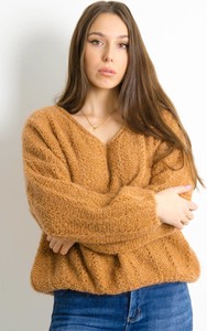Brązowy sweter Olika w stylu casual