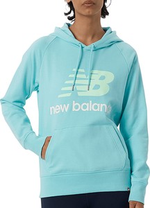 Niebieska bluza New Balance z kapturem z tkaniny w sportowym stylu