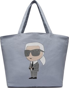 Turkusowa torebka Karl Lagerfeld w wakacyjnym stylu na ramię matowa