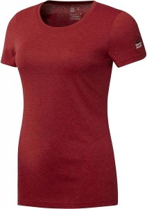 Czerwony t-shirt Reebok z krótkim rękawem z okrągłym dekoltem