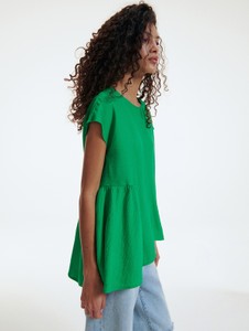 Zielona bluzka Reserved z krótkim rękawem