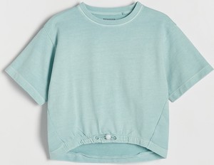 Zielona bluzka dziecięca Reserved dla dziewczynek z bawełny