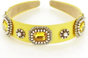 Gk-Style Biżuteryjna opaska na włosy diadem tiara żółty MAZZINI