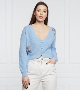 Niebieski sweter Liu-Jo z jedwabiu w stylu casual
