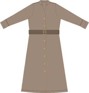 Brązowa sukienka Moodo.pl z długim rękawem w stylu klasycznym