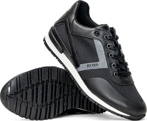 Czarne buty sportowe dziecięce BOSS Kidswear sznurowane