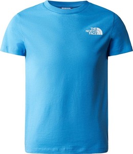 Niebieska koszulka dziecięca The North Face z bawełny