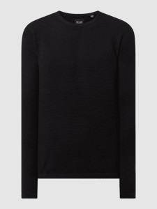 Czarny sweter Only & Sons z bawełny z okrągłym dekoltem