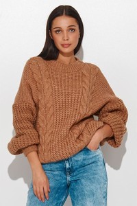 Brązowy sweter Numinou w stylu casual