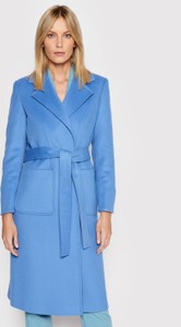 Niebieski płaszcz Max & Co. z wełny w stylu casual bez kaptura