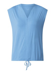 Niebieska bluzka Christian Berg bez rękawów w stylu casual z dekoltem w kształcie litery v
