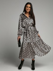 Sukienka Lisa Mayo w stylu casual z długim rękawem z dekoltem w kształcie litery v