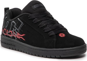 Czarne buty sportowe DC Shoes z płaską podeszwą w sportowym stylu