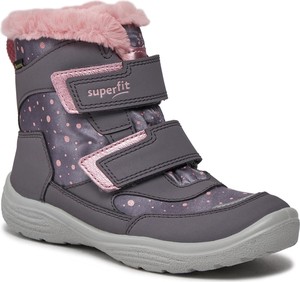 Buty dziecięce zimowe Superfit z goretexu na rzepy dla dziewczynek