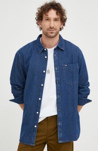 Niebieska koszula Wrangler z długim rękawem w stylu casual z jeansu