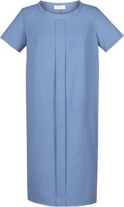 Niebieska sukienka Fokus z jeansu z krótkim rękawem