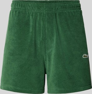 Zielone spodenki Lacoste w sportowym stylu z bawełny