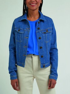 Niebieska kurtka Lee z jeansu bez kaptura krótka