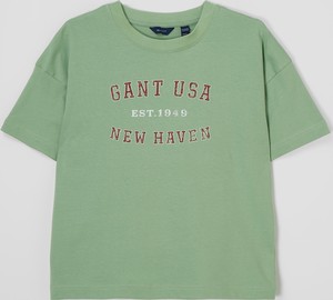 Zielona koszulka dziecięca Gant dla chłopców