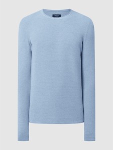 Niebieski sweter McNeal w stylu casual z okrągłym dekoltem