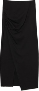 Czarna spódnica Cropp z bawełny midi