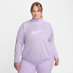 Fioletowa bluzka Nike w sportowym stylu z długim rękawem
