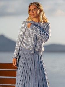 Sweter POTIS & VERSO w pepitkę w stylu klasycznym