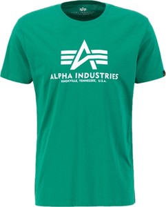 Zielony t-shirt Alpha Industries z krótkim rękawem