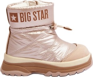 Złote buty dziecięce zimowe Big Star dla dziewczynek sznurowane