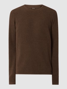 Brązowy sweter McNeal z okrągłym dekoltem w stylu casual