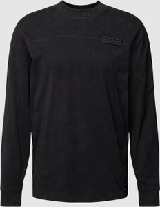 Czarna koszulka z długim rękawem Hugo Boss z bawełny w stylu casual