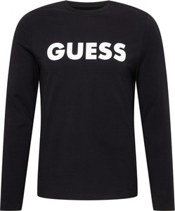 Czarny t-shirt Guess z długim rękawem z dżerseju