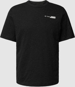 Czarny t-shirt Tom Tailor z bawełny z nadrukiem