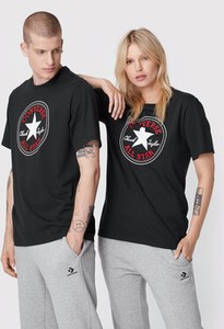 Czarny t-shirt Converse w młodzieżowym stylu