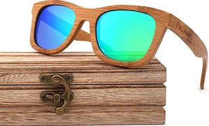 Drewniane okulary przeciwsłoneczne Niwatch Lupus Green