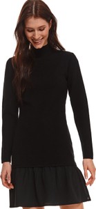 Czarna sukienka Top Secret w stylu casual z długim rękawem koszulowa