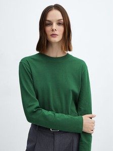 Zielona bluzka Mango z okrągłym dekoltem