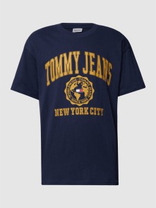 Granatowy t-shirt Tommy Jeans z krótkim rękawem