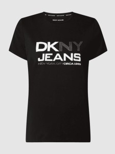 Czarny t-shirt DKNY z krótkim rękawem