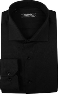 Czarna koszula Grzegorz Moda Męska z bawełny z długim rękawem