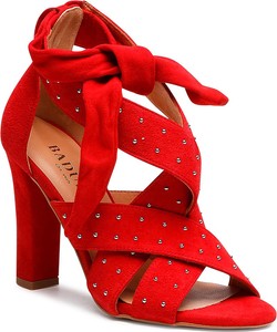 Czerwone sandały Badura z klamrami