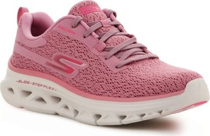Różowe buty sportowe Skechers z płaską podeszwą flex