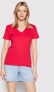 T-shirt Tommy Hilfiger z dekoltem w kształcie litery v z krótkim rękawem w stylu casual